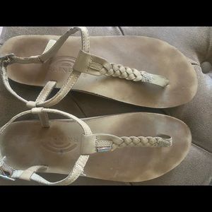 Rainbow sandals with ankle strap